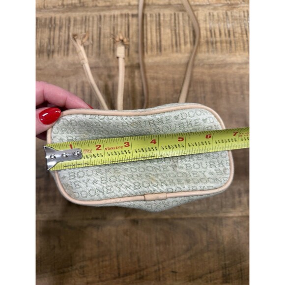 Dooney Bourke Vintage Monogram Leather Canvas Drawstring Bucket Bag Made In USA - Picture 14 of 15